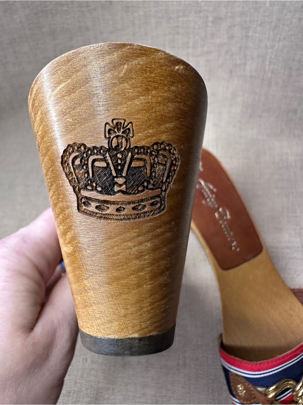 Vintage Juicy Couture Wooden Mule Heels Y2K Sz 8 - Picture 10 of 10